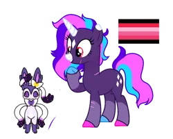 Size: 1141x912 | Tagged: safe, artist:opalitexyz, derpibooru import, edit, oc, oc:opalite spirit, unofficial characters only, pony, sylveon, unicorn, base used, horn, hypersexual pride flag, image, png, pokémon, pride, pride flag