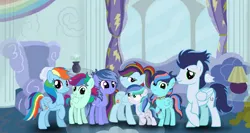 Size: 1280x682 | Tagged: safe, artist:clakse, derpibooru import, rainbow dash, soarin', pegasus, pony, g4, colt, female, filly, foal, image, jpeg, male, mare, offspring, parent:rainbow dash, parent:soarin', parents:soarindash, shipping, soarindash, stallion, straight, teenager