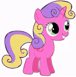 Size: 736x749 | Tagged: safe, artist:gardenia, derpibooru import, princess skyla, alicorn, pony, g4, alternate eye color, female, filly, foal, grin, image, jpeg, skylabetes, smiling, solo