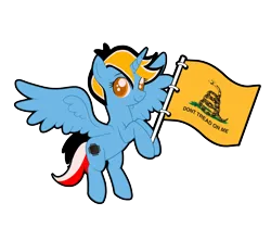 Size: 2120x1780 | Tagged: safe, artist:gabriel ggr, derpibooru import, oc, oc:lazuli circuit, unofficial characters only, pony, don't tread on me, gadsden flag, image, png, ponysona, solo