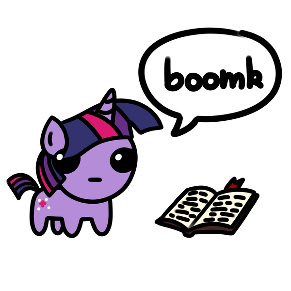 Size: 2048x2048 | Tagged: safe, derpibooru import, twilight sparkle, unicorn, g4, autism creature, book, cute, cutie mark, horn, image, nerd, png, simple background, unicorn twilight, white background