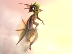 Size: 2000x1500 | Tagged: safe, artist:zetamad, derpibooru import, spike, dragon, g4, epic, image, jpeg, male, older, older spike, solo, winged spike, wings