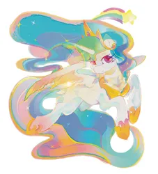 Size: 1280x1409 | Tagged: safe, artist:noblecrumble, derpibooru import, princess celestia, alicorn, pony, g4, concave belly, crown, ethereal mane, ethereal tail, female, hoof shoes, image, impossibly long tail, jewelry, jpeg, long mane, long tail, mare, missing cutie mark, peytral, princess shoes, regalia, simple background, slender, solo, starry mane, starry tail, tail, thin