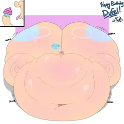 Size: 5000x5000 | Tagged: suggestive, artist:lukewarmluke, derpibooru import, oc, oc:claire, earth pony, pony, belly, belly button, big belly, blushing, both cutie marks, butt, butt blush, butt freckles, chubby, chubby cheeks, earth pony oc, fat, freckles, green eyes, hair bun, huge belly, huge butt, hyper, hyper belly, hyper butt, hyper obese, image, immobile, impossibly large belly, impossibly large butt, impossibly large everything, impossibly large thighs, impossibly obese, impossibly wide hips, large butt, morbidly obese, obese, pink hair, plot, png, simple background, the ass was fat, thighs, thunder thighs, weight gain, wide hips