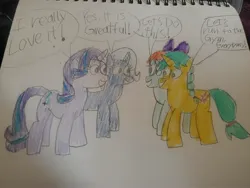 Size: 4032x3024 | Tagged: safe, artist:batman714, derpibooru import, citrine spark, fire quacker, peppermint goldylinks, starlight glimmer, trixie, g4, friendship student, image, jpeg, my little pony