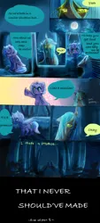 Size: 1600x3554 | Tagged: safe, artist:aquagalaxy, derpibooru import, princess luna, queen chrysalis, alicorn, changeling, changeling queen, pony, g4, comic, dialogue, female, filly, filly luna, image, png, speech bubble, woona, younger