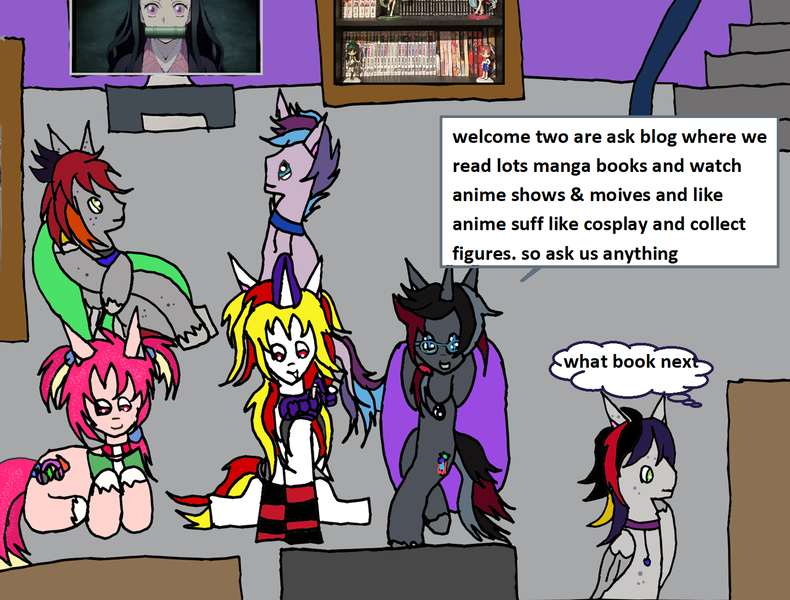 Size: 1493x1134 | Tagged: safe, artist:ask-luciavampire, derpibooru import, oc, earth pony, pegasus, pony, undead, unicorn, vampire, vampony, anime and manga, ask, horn, image, png, tumblr