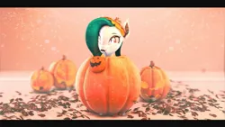 Size: 1920x1080 | Tagged: safe, artist:fallenponiesproduction, ponerpics import, oc, oc:snow star, unofficial characters only, pony, 3d, cute, female, image, jpeg, mare, pumpkin