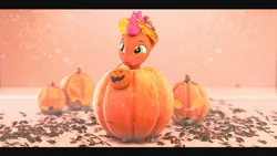 Size: 1920x1080 | Tagged: safe, artist:fallenponiesproduction, ponerpics import, oc, unofficial characters only, pony, 3d, image, jpeg, male, pumpkin, snow, solo, stallion