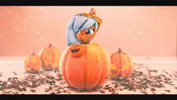 Size: 1920x1080 | Tagged: safe, artist:fallenponiesproduction, ponerpics import, oc, oc:iva, unofficial characters only, pony, 3d, female, image, jpeg, mare, pumpkin, solo