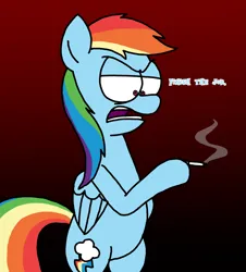 Size: 3023x3351 | Tagged: safe, artist:professorventurer, derpibooru import, rainbow dash, g4, cigarette, image, irony, png, response