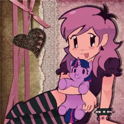 Size: 2048x2048 | Tagged: safe, derpibooru import, twilight sparkle, pony, unicorn, g4, amity blight, bracelet, horn, image, jewelry, jpeg, piercing, plushie, the owl house, toy