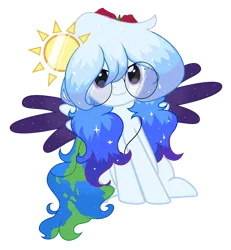 Size: 1800x1952 | Tagged: safe, artist:be_yourself, artist:cosmosloghy, derpibooru import, oc, oc:altersmay earth, ponified, unofficial characters only, pegasus, pony, :3, adorable face, colored, colored wings, cute, earthbetes, flower, flower in hair, glare, glasses, image, jewelry, lidded eyes, meme, multicolored hair, necklace, older, older altersmay earth, planet ponies, png, rose, round glasses, simple background, sitting, sitting catface meme, solo, space ponies, spread wings, transparent background, wings