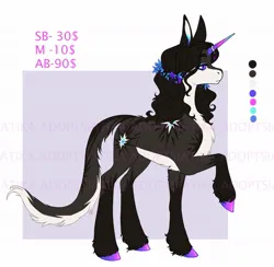 Size: 1200x1170 | Tagged: safe, artist:siatikas, derpibooru import, oc, unofficial characters only, pony, unicorn, adoptable, chest fluff, female, horn, horn jewelry, horn ring, image, jewelry, jpeg, mare, reference sheet, ring, solo, watermark