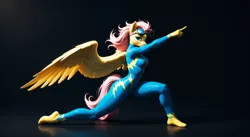 Size: 2688x1472 | Tagged: suggestive, ai content, generator:sexy.ai, machine learning generated, prompter:didge, fluttershy, anthro, pegasus, plantigrade anthro, pony, g4, breasts, clothes, female, goggles, goggles on head, image, jpeg, solo, solo female, uniform, wonderbolts uniform