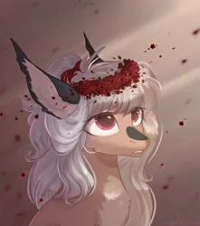 Size: 1744x1976 | Tagged: safe, artist:vitani, derpibooru import, oc, unofficial characters only, pony, bust, female, floral head wreath, flower, image, mare, png, portrait, solo