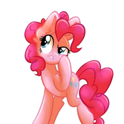 Size: 2048x2048 | Tagged: safe, artist:cupute, derpibooru import, pinkie pie, pony, g4, blue eyes, confused, confusion, curly mane, curly tail, cute, diapinkes, ear fluff, ears up, full body, hoof on cheek, image, long mane, long tail, looking to the right, looking up, pink mane, pink tail, pinkamena diane pie, png, raised hoof, round eyes, round head, shading, shiny body, shiny mane, shiny tail, sideways glance, simple background, swirls, tail, transparent background, trotting