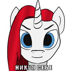 Size: 2048x2048 | Tagged: suggestive, artist:sirenstlrck, derpibooru import, oc, oc:midnight shine, unofficial characters only, pony, unicorn, caption, cyrillic, funny, horn, image, image macro, png, russian, russian meme, solo, staring at you, text, vulgar