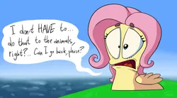 Size: 1822x1008 | Tagged: safe, artist:stinkek, derpibooru import, fluttershy, pegasus, worm, g4, beanbrows, crossover, eyebrows, female, flutterworm, image, open mouth, png, solo, speech bubble, wings, wormified, worms, worried