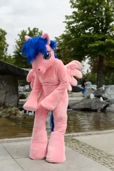 Size: 3264x4928 | Tagged: safe, artist:atalonthedeer, derpibooru import, firefly, g1, 2015, fursuit, galacon, image, irl, jpeg, outdoors, photo, ponysuit, solo