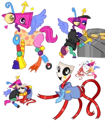 Size: 1726x2000 | Tagged: safe, artist:moondeer1616, derpibooru import, ponified, pegasus, pony, clothes, female, gangle, image, lesbian, necktie, one winged pegasus, png, ribbon, shirt, simple background, spatula, the amazing digital circus, transparent background, zooble