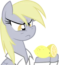 Size: 394x433 | Tagged: safe, artist:equestria-prevails, derpibooru import, derpy hooves, pegasus, pony, g4, female, food, image, lemon, png, simple background, solo, transparent background