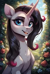 Size: 832x1216 | Tagged: safe, ai content, machine learning generated, prompter:cypher, oleander (tfh), pony, unicorn, them's fightin' herds, community related, female, horn, image, jpeg, solo, solo female