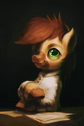 Size: 900x1350 | Tagged: safe, artist:assasinmonkey, derpibooru import, oc, oc:caspasin42, unofficial characters only, earth pony, pony, bust, clothes, image, lab coat, png, portrait, solo, unshorn fetlocks