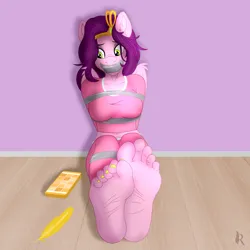 Size: 1920x1920 | Tagged: artist needed, suggestive, derpibooru import, pipp petals, anthro, plantigrade anthro, g5, bondage, breasts, duct tape, feather, feet, female, fetish, foot fetish, foot focus, image, messy mane, midriff, nail polish, phone, png, sexy, sitting, soles, solo, solo female, tape, toenail polish, toenails, toes