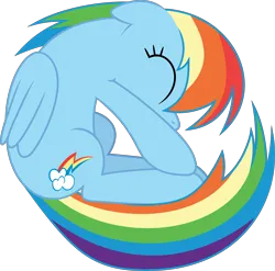 Size: 5788x5712 | Tagged: safe, artist:firlin123, rainbow dash, pegasus, pony, .svg available, absurd resolution, eyes closed, female, floppy ears, folded wings, image, mare, simple background, spinning, svg, transparent background, vector, wings