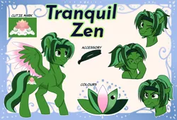 Size: 3300x2250 | Tagged: safe, artist:rutkotka, derpibooru import, oc, oc:tranquil zen, unofficial characters only, pegasus, pony, angry, bust, color palette, colored wings, commission, commissioner:legionofblues, cutie mark, female, giggling, headband, image, mare, mare oc, multicolored wings, one eye closed, pegasus oc, png, portrait, reference sheet, smiling, wings, wink