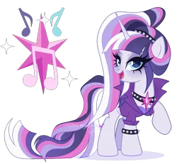 Size: 1933x1786 | Tagged: safe, artist:gihhbloonde, derpibooru import, oc, pony, unicorn, clothes, female, horn, image, jacket, magical lesbian spawn, mare, offspring, parent:coloratura, parent:twilight sparkle, parents:raralight, png, simple background, solo, transparent background