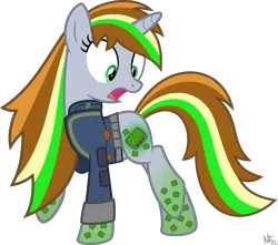 Size: 8000x7062 | Tagged: safe, artist:starlessnight22, derpibooru import, oc, oc:littlepip, unofficial characters only, pony, unicorn, fallout equestria, fanfic, g4, clothes, cutie mark, fallout, fanfic art, female, hooves, horn, image, jumpsuit, mare, open mouth, pipbuck, png, rainbow power, rainbow power-ified, show accurate, simple background, solo, transparent background, vault suit