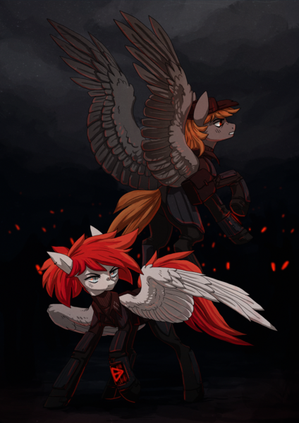 Size: 2480x3508 | Tagged: safe, artist:koviry, derpibooru import, oc, oc:unnamed pegasus, unofficial characters only, pegasus, pony, fallout equestria, commission, image, png