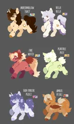 Size: 2698x4539 | Tagged: safe, artist:nkukubean, derpibooru import, applejack, big macintosh, donut joe, fluttershy, pinkie pie, rainbow dash, rarity, tree hugger, oc, oc:amber petals, oc:bella bella, oc:fire watch, oc:marshmallow toast, oc:peartree posey, oc:soda parlor pizazz, earth pony, pegasus, pony, unicorn, g4, appledash, blaze (coat marking), body freckles, bow, brown mane, brown wings, cheek fluff, chest fluff, chest freckles, coat markings, colored belly, colored chest fluff, colored wings, cream coat, earth pony oc, facial markings, female, fetlock tuft, fluttermac, freckles, gray background, green coat, green hooves, hair bow, horn, image, jewelry, leg fluff, leg markings, lesbian, magical lesbian spawn, male, necklace, offspring, orange coat, orange hooves, orange mane, parent:applejack, parent:big macintosh, parent:donut joe, parent:fluttershy, parent:pinkie pie, parent:rainbow dash, parent:rarity, parent:tree hugger, parents:appledash, parents:fluttermac, parents:rarijack, parents:raripie, pegasus oc, png, purple coat, purple hooves, purple mane, rarijack, red coat, ribbon, ship:raripie, shipping, simple background, standing on two hooves, straight, tail, tail bow, three toned mane, three toned tail, unicorn oc, white coat, wings