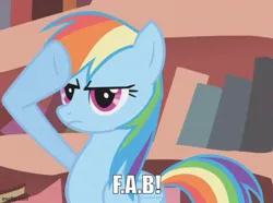 Size: 578x431 | Tagged: safe, derpibooru import, edit, edited screencap, screencap, rainbow dash, dragonshy, g4, caption, cropped, golden oaks library, image, image macro, imgflip, jpeg, library, my little pony, rainbow dash salutes, reference to another series, solo, text, thunderbirds