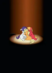 Size: 1920x2715 | Tagged: safe, artist:alexdti, derpibooru import, applejack, big macintosh, rarity, pony, comic:how we met, comic:how we met (italian), g4, bed, colt big macintosh, crying, female, filly, filly applejack, filly rarity, image, male, png, younger