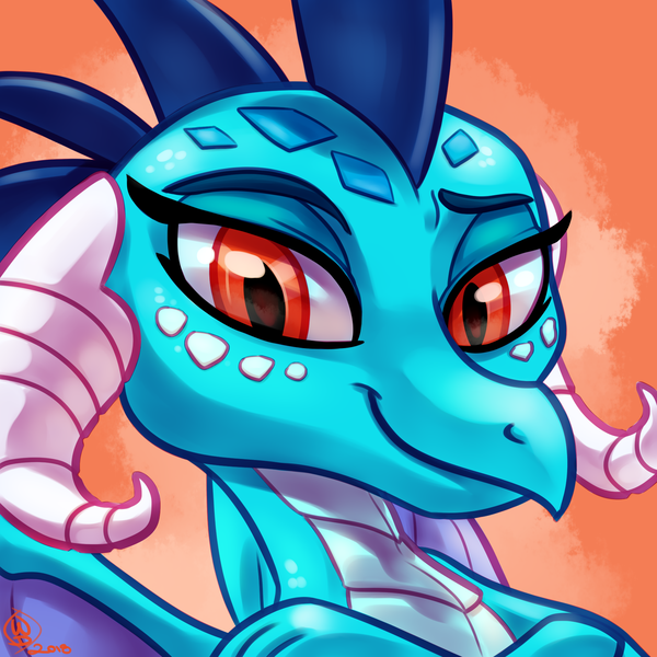 Size: 1800x1800 | Tagged: safe, artist:whitediamonds, derpibooru import, princess ember, dragon, g4, crossed arms, dragoness, female, image, looking at you, png, smiling, smiling at you, solo