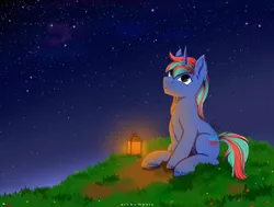 Size: 1280x970 | Tagged: safe, artist:nnaly, derpibooru import, oc, oc:lapis, pony, unicorn, horn, image, lantern, male, night, png, solo, stallion