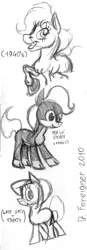 Size: 501x1442 | Tagged: safe, artist:drforeigner, derpibooru import, pony, 2011, artifact, image, monochrome, png, style emulation