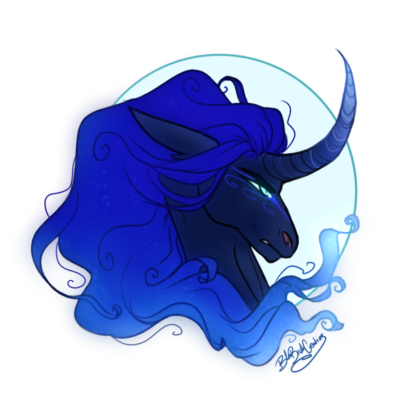 Size: 5000x5000 | Tagged: safe, artist:pjj0, derpibooru import, princess luna, alicorn, pony, g4, bust, curved horn, female, horn, image, mare, png, portrait, simple background, slit pupils, solo, transparent background