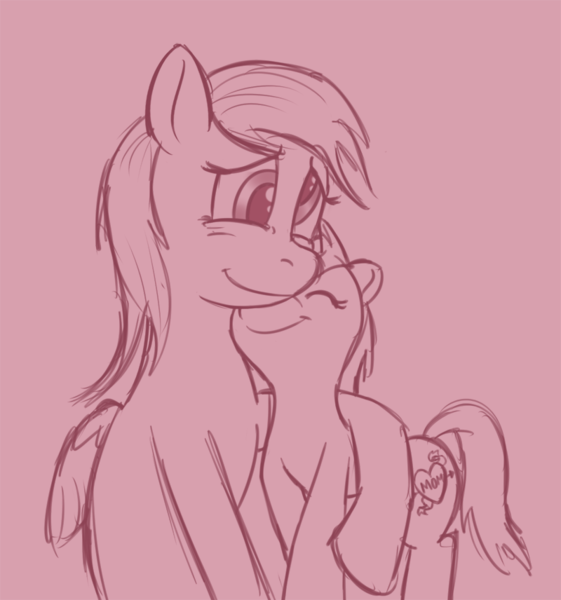 Size: 800x856 | Tagged: artist needed, safe, derpibooru import, derpy hooves, dinky hooves, pegasus, pony, unicorn, g4, cute, daaaaaaaaaaaw, equestria's best mother, foal, horn, image, monochrome, png, redscale