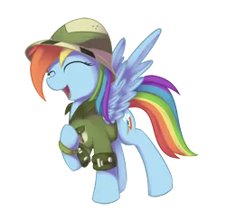 Size: 2440x2386 | Tagged: safe, artist:dusthiel, derpibooru import, daring do, rainbow dash, pony, g4, stranger than fan fiction, backwards cutie mark, clothes, cosplay, costume, cute, dashabetes, female, hat, image, mare, my little pony, pith helmet, png, rainbow dash always dresses in style, shirt, simple background, solo, transparent background