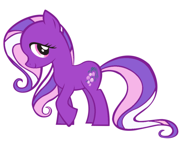 Size: 999x805 | Tagged: safe, artist:vernorexia, derpibooru import, earth pony, pony, g4, cute, female, g4 wysteriadorable, image, mare, multicolored mane, multicolored tail, pink mane, pink tail, png, purple eyes, purple mane, purple tail, raised hoof, recolor, simple background, tail, transparent background, white mane, white tail, wysteria (g4)