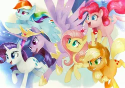 Size: 4093x2894 | Tagged: safe, artist:pinweena30, derpibooru import, applejack, fluttershy, pinkie pie, princess twilight 2.0, rainbow dash, rarity, twilight sparkle, twilight sparkle (alicorn), alicorn, earth pony, pegasus, pony, unicorn, g4, the last problem, group, horn, image, jpeg, mane six, older, older twilight, older twilight sparkle (alicorn), open mouth, open smile, smiling