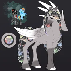 Size: 1004x1000 | Tagged: safe, artist:purplegrim40, derpibooru import, king sombra, rainbow dash, oc, pegasus, pony, g4, female, image, mare, offspring, parent:king sombra, parent:rainbow dash, parents:sombradash, png