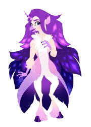 Size: 4263x5917 | Tagged: safe, artist:gigason, derpibooru import, oc, oc:avant garde, hybrid, absurd resolution, image, interspecies offspring, magical lesbian spawn, offspring, parent:captain celaeno, parent:rarity, png, simple background, solo, transparent background