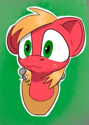 Size: 419x586 | Tagged: source needed, safe, artist:cotarsis, derpibooru import, big macintosh, earth pony, g4, green background, green eyes, image, looking at you, png, simple background, solo