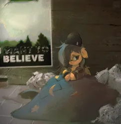 Size: 2222x2288 | Tagged: safe, artist:rvsd, derpibooru import, oc, unofficial characters only, pegasus, pony, beanie, blanket, clothes, female, glasses, hat, image, jacket, mare, png, solo, voices of the void