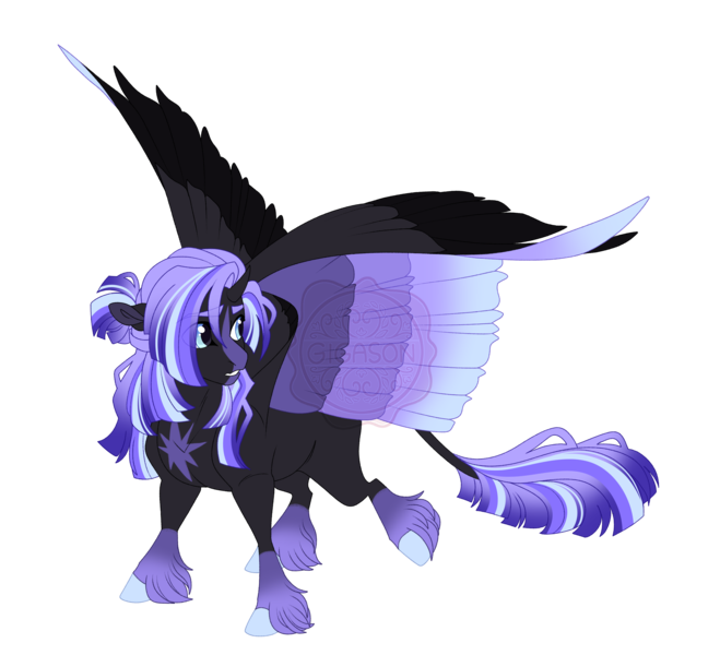 Size: 5600x5100 | Tagged: safe, artist:gigason, derpibooru import, oc, oc:dark star, pegasus, pony, absurd resolution, colored wings, female, image, mare, multicolored wings, parents:twilane, png, simple background, solo, transparent background, wings